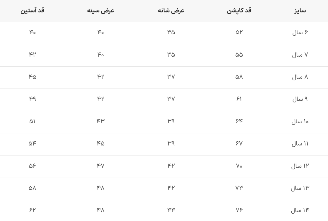 کاپشن وارداتی کودک تا نوجوان